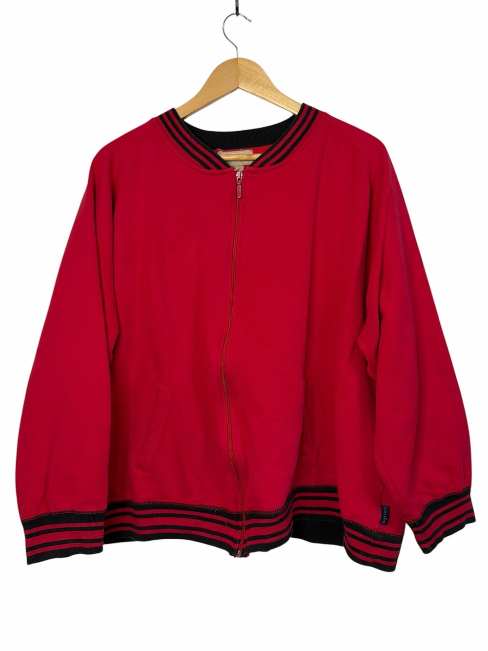 Cotton Ginny Plus Zip-Up Bomber Jacket Red Size L